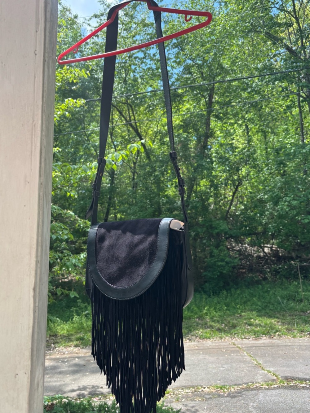 Frye Black Crossbody Bag with Fringe Detailing “RAY” nwt! - Picture 9 of 9